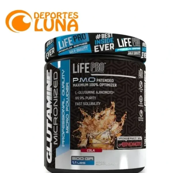 Life Pro Glutamine 500Gr Cola Increíble