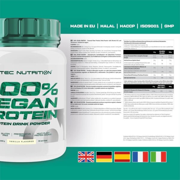 100% Vegan Protein 1 kg - Imagen 4