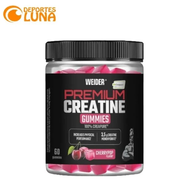 Premium Creatine 60 Gummies Cherry Pop – Gominolas de creatina de Weider